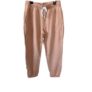 Active USA Women’s Pale Pink Jogger Pants with Drawstring & Pockets Medium NWT